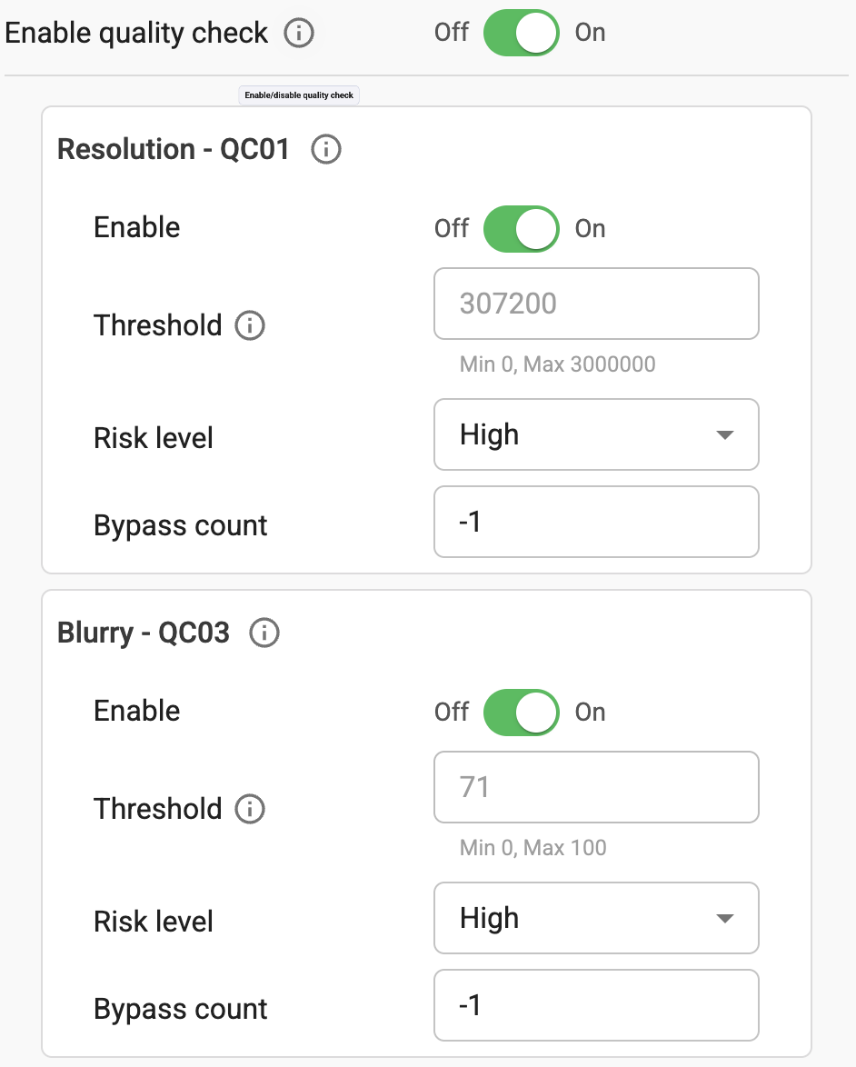 Enable Quality Check