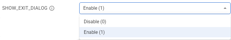 eKYC Exit Confirmation Configuration