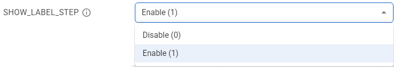 Show/Hide Step Labels Configuration