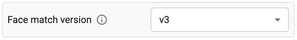 Face Matching Version Option