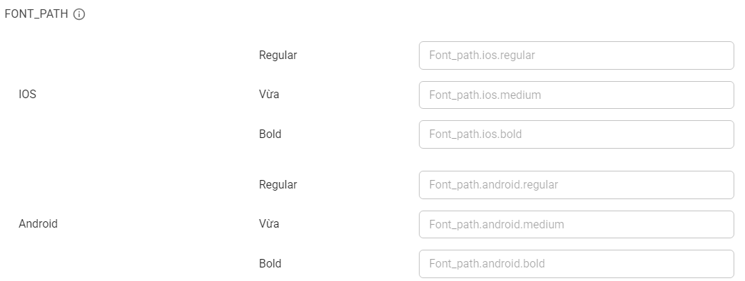 Cấu hình font chữ mobile SDKs