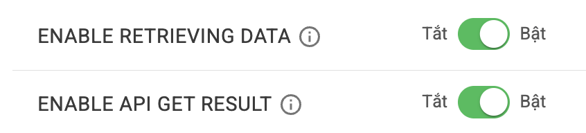 Configure Data Retrieval via API