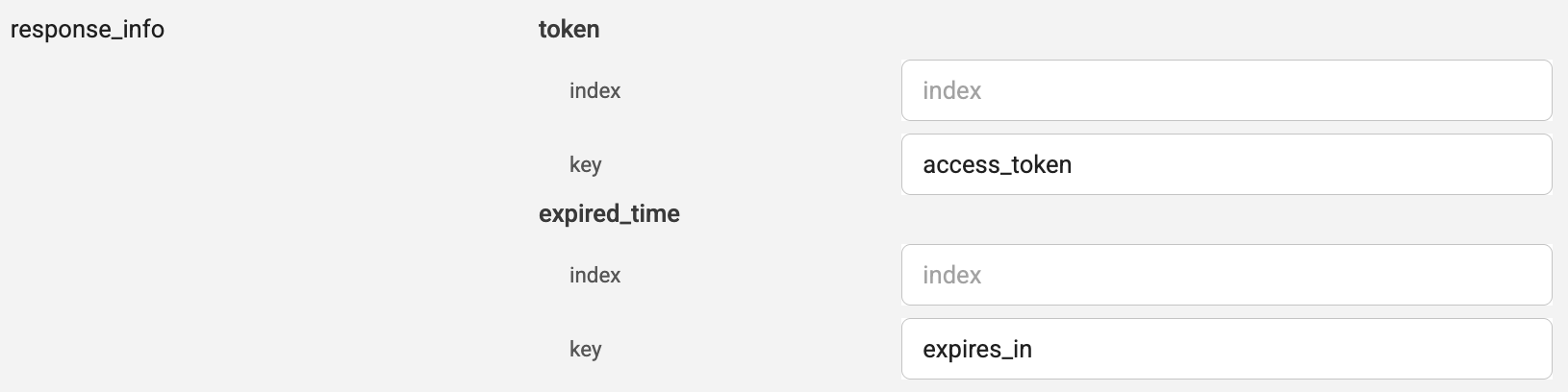 Configure response_info for token retrieval