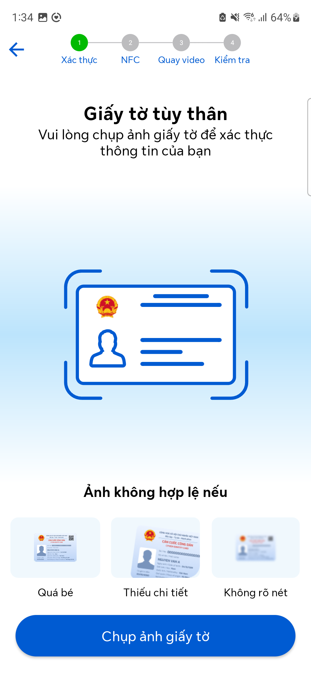 Trang hướng dẫn của bước OCR