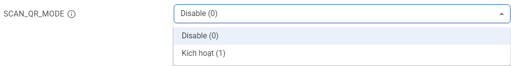 Cấu hình quét QRcode