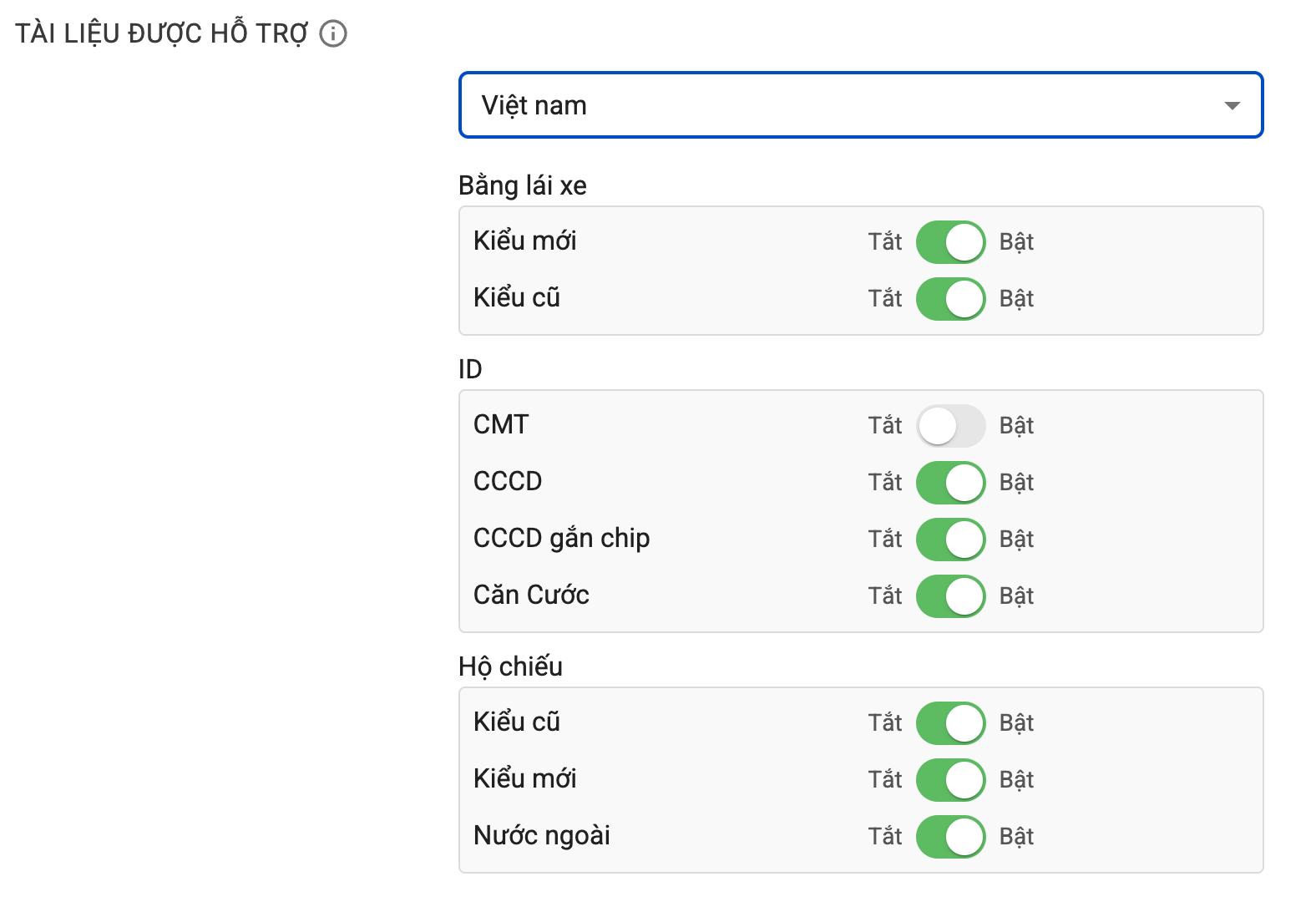 Tài liệu được hỗ trợ