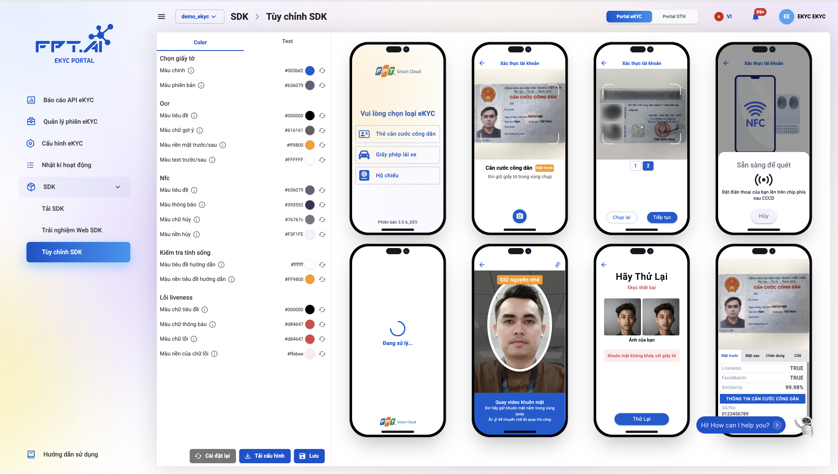 Màn hình Tùy chỉnh SDK